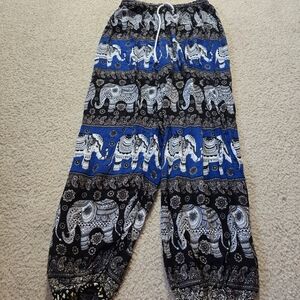 🌈 Thailand 🐘 100% Rayon Pants One Size Measures Like A Small / Medium